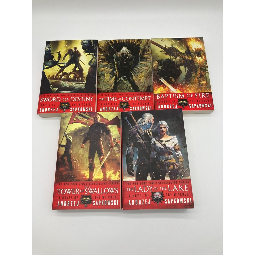The Witcher Series 5 Book Lot Andrzej Sapkowski Paperback Orbit Sword of Destiny